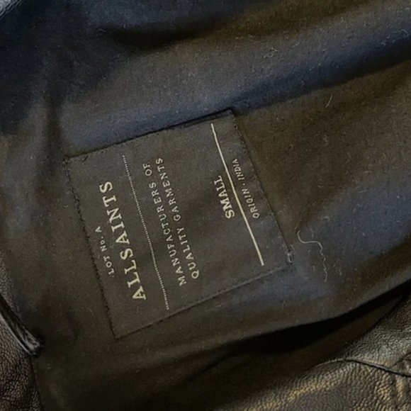 All Saints Kushiro Men's Small Leather Jacket - Like New - Picture 5 of 5